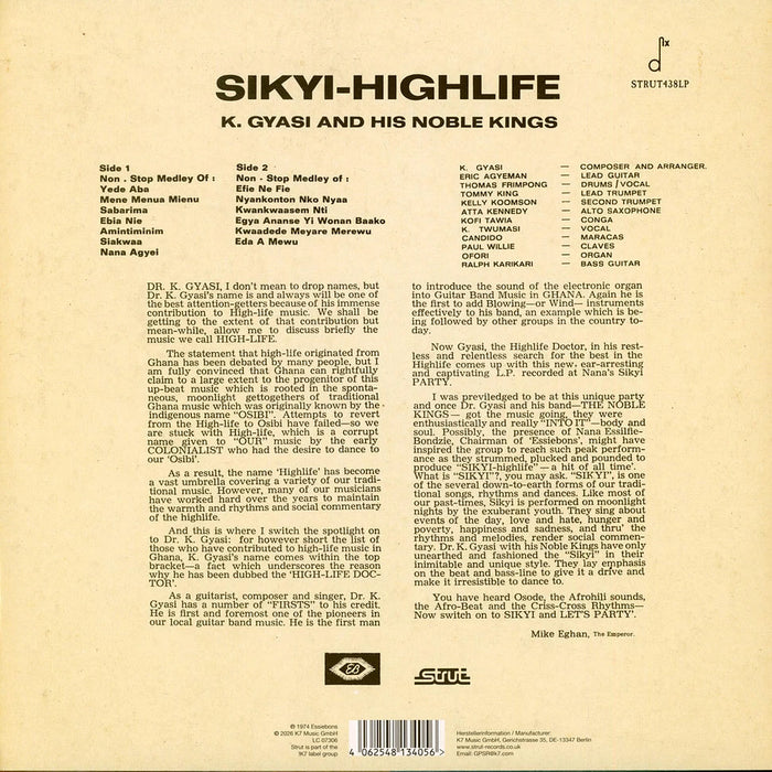 Dr. K. Gyasi & His Noble Kings – Sikyi-Highlife LP vinyl record, image 2 of 2