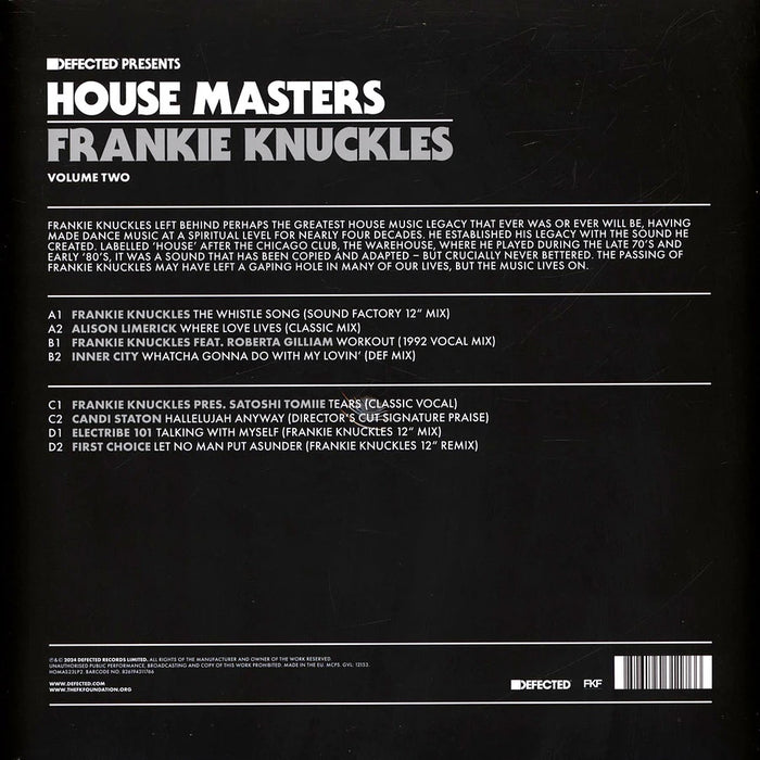 Frankie Knuckles – House Masters (Volume Two) (2xLP) LP vinyl record, image 2 of 3