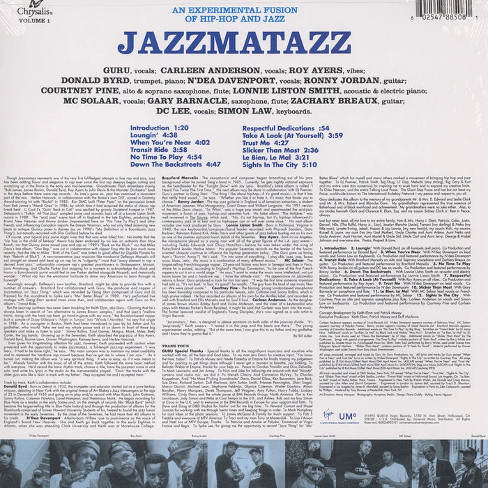 Guru – Jazzmatazz (Volume 1) LP vinyl record, image 2 of 3