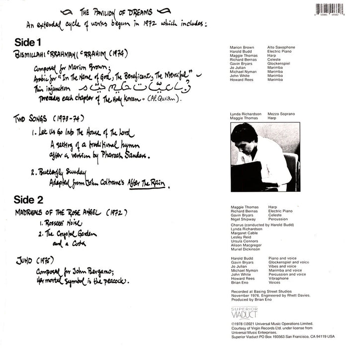 Harold Budd – The Pavilion Of Dreams LP vinyl record, image 2 of 2