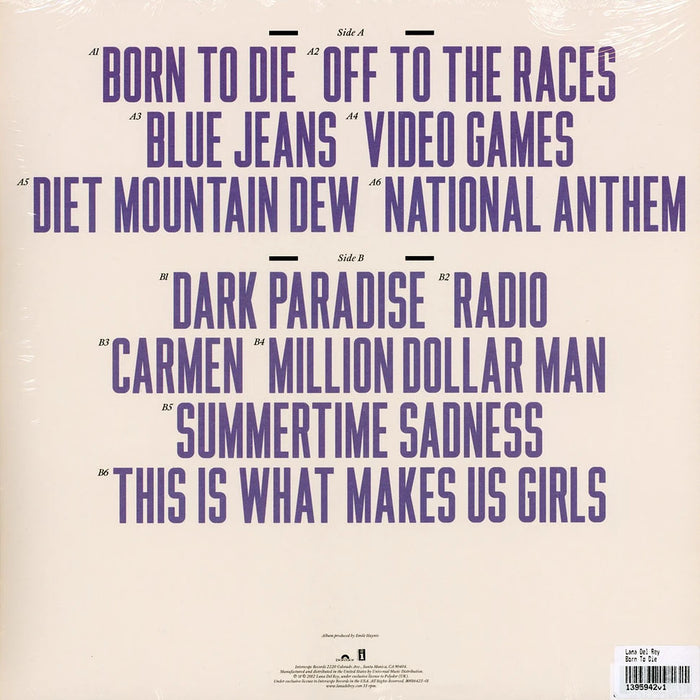 Lana Del Rey – Born To Die LP vinyl record, image 3 of 3