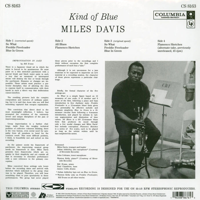 Miles Davis – Kind of Blue (2xLP, Corrected speed) LP vinyl record, image 3 of 3