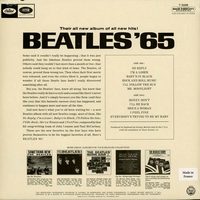 The Beatles – Beatles '65 (Mono) LP vinyl record, image 3 of 3