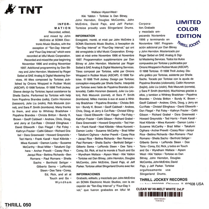 Tortoise – TNT (2xLP, Clear w/ White Hi-Melt Vinyl) LP vinyl record, image 2 of 2
