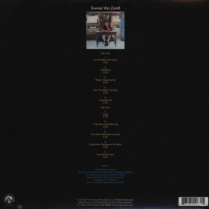 Townes Van Zandt – Townes Van Zandt (Fat Possum Records) LP vinyl record, image 2 of 2