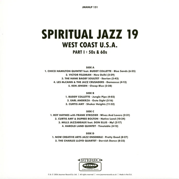 Various – Spiritual Jazz 19, West Coast U.S.A.: Part I : 50s & 60s (2xLP) LP vinyl record, image 2 of 2
