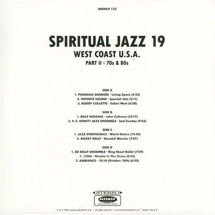 Various – Spiritual Jazz 19, West Coast U.S.A.: Part II : 50s & 60s (2xLP) LP vinyl record, image 2 of 2