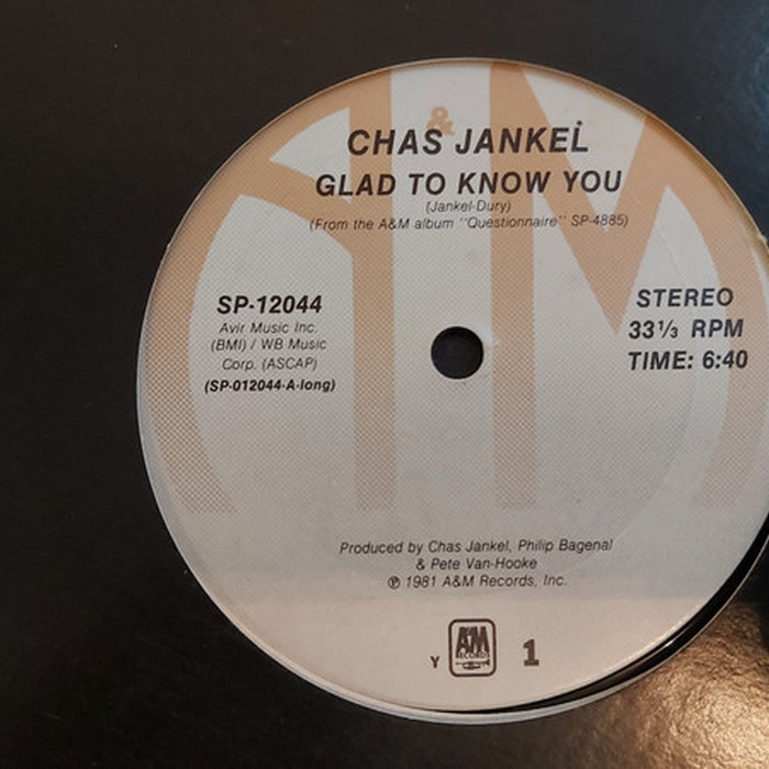 Chas Jankel – Glad To Know You / 3,000,000 Synths (LP, Vinyl Record Album)