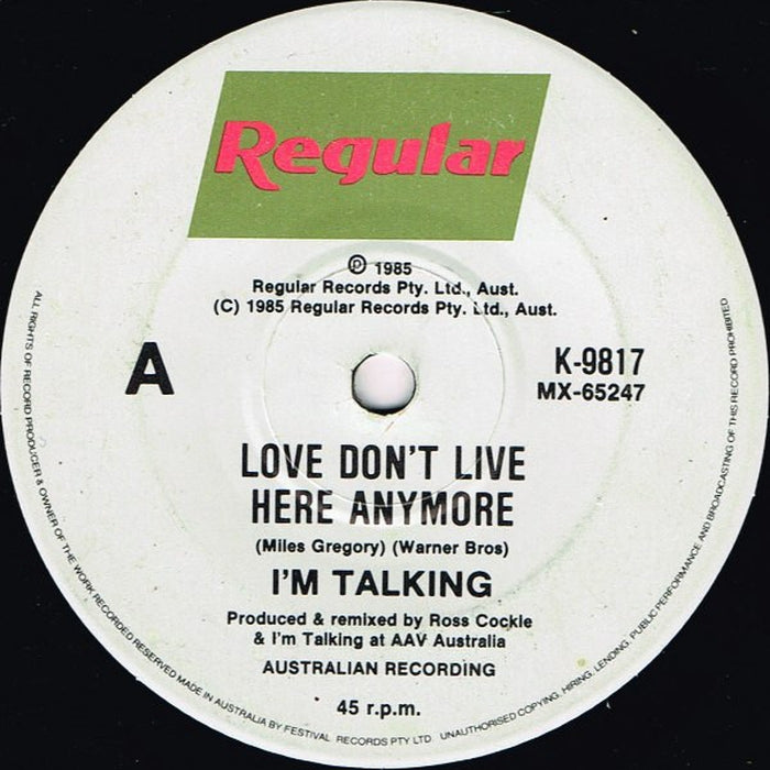 Love Don't Live Here Anymore – I'm Talking (LP, Vinyl Record Album)