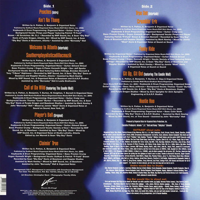 OutKast – Southernplayalisticadillacmuzik LP vinyl record, image 2 of 2
