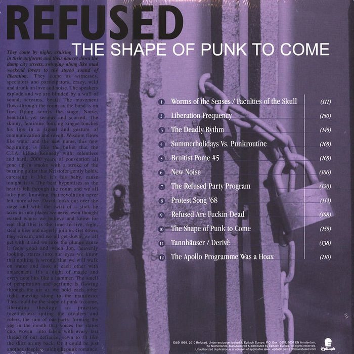 Refused – The Shape Of Punk To Come (A Chimerical Bombination In 12 Bursts) (2xLP) LP vinyl record, image 2 of 2