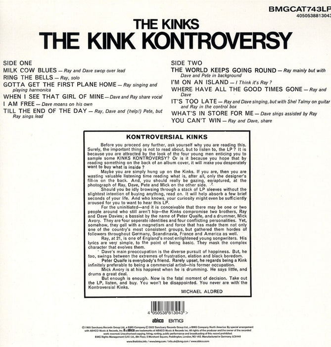 The Kinks – The Kink Kontroversy LP vinyl record, image 2 of 2