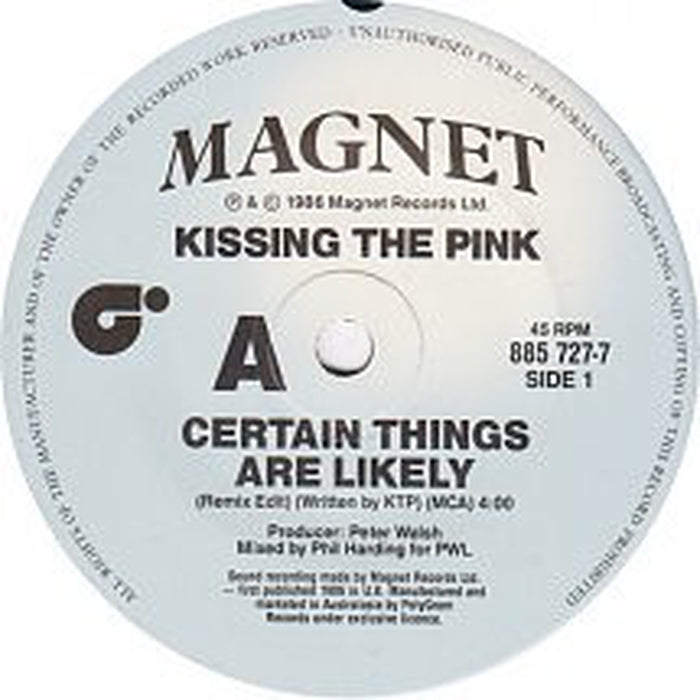 Certain Things Are Likely – Kissing The Pink (LP, Vinyl Record Album)