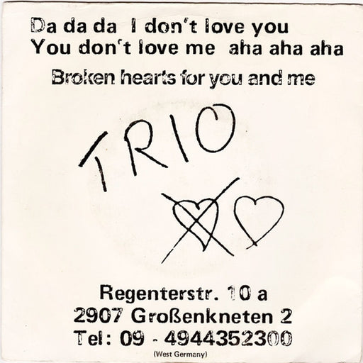 Trio – Da Da Da I Don't Love You You Don't Love Me Aha Aha Aha (LP, Vinyl Record Album)