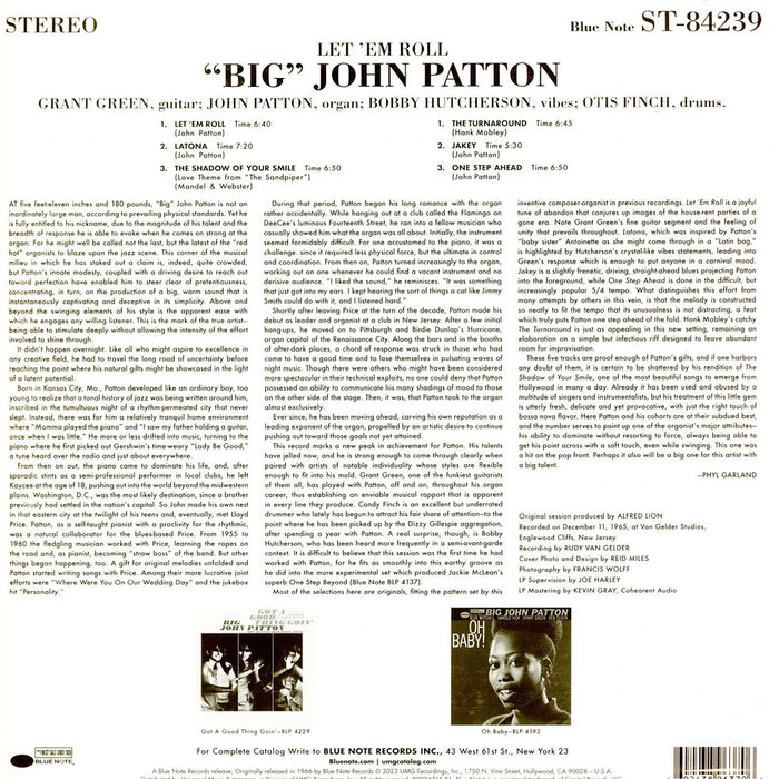 John Patton – Let 'Em Roll (Blue Note Tone Poet) LP vinyl record, image 4 of 4