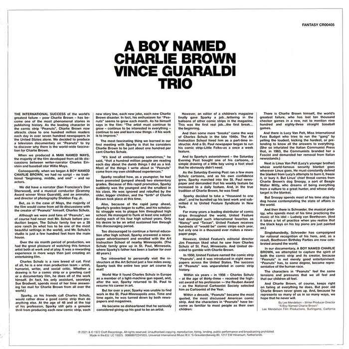 Vince Guaraldi Trio – A Boy Named Charlie Brown LP vinyl record, image 2 of 2