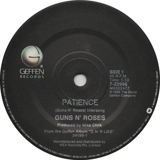 Guns N' Roses – Patience (LP, Vinyl Record Album)