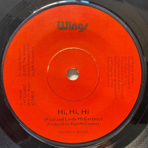 Wings – Hi, Hi, Hi / C Moon (LP, Vinyl Record Album)