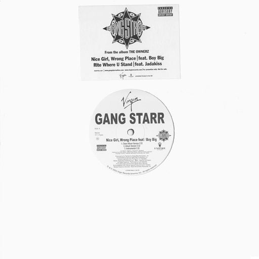 Gang Starr – Nice Girl, Wrong Place / Rite Where U Stand (LP, Vinyl Record Album)