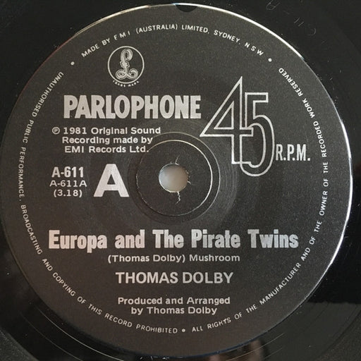 Thomas Dolby – Europa And The Pirate Twins (LP, Vinyl Record Album)