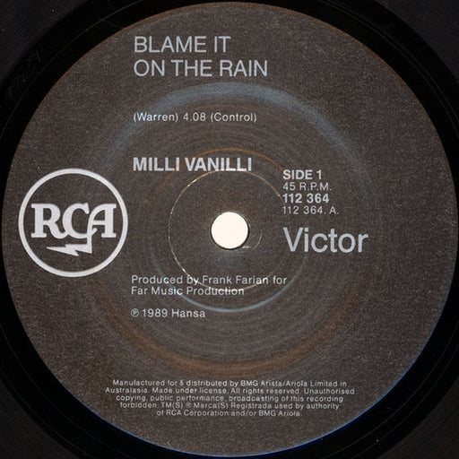 Milli Vanilli – Blame It On The Rain (LP, Vinyl Record Album)