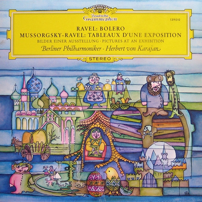 Maurice Ravel, Modest Mussorgsky, Berliner Philharmoniker, Herbert von Karajan – Bolero / Tableaux D'une Exposition = Bilder Einer Ausstellung = Pictures At An Exhibition (LP, Vinyl Record Album)