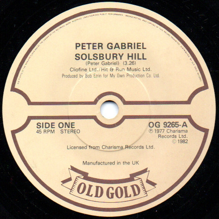 Peter Gabriel – Solsbury Hill / Games Without Frontiers (LP, Vinyl Record Album)