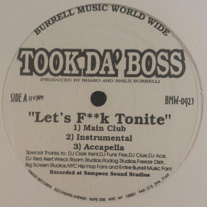 Took Da' Boss – Let's F**k Tonite / After Dark (LP, Vinyl Record Album)