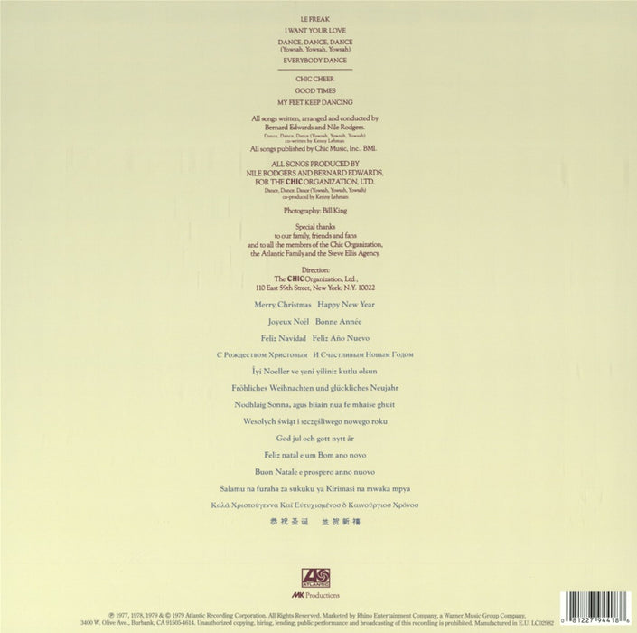 Les Plus Grands Succes De Chic = Chic's Greatest Hits – Chic LP vinyl record, image 2 of 2