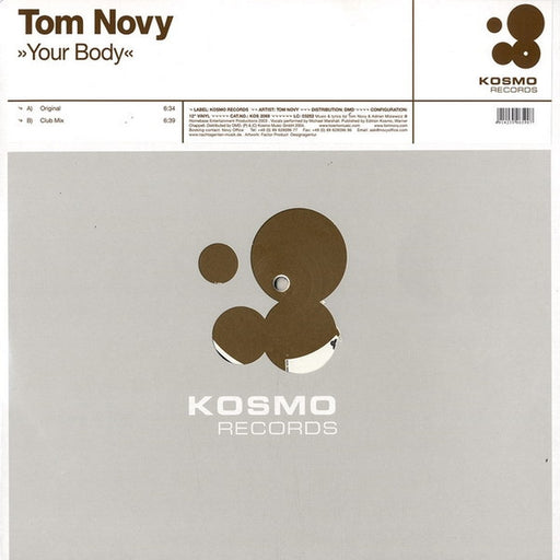 Tom Novy – Your Body (LP, Vinyl Record Album)