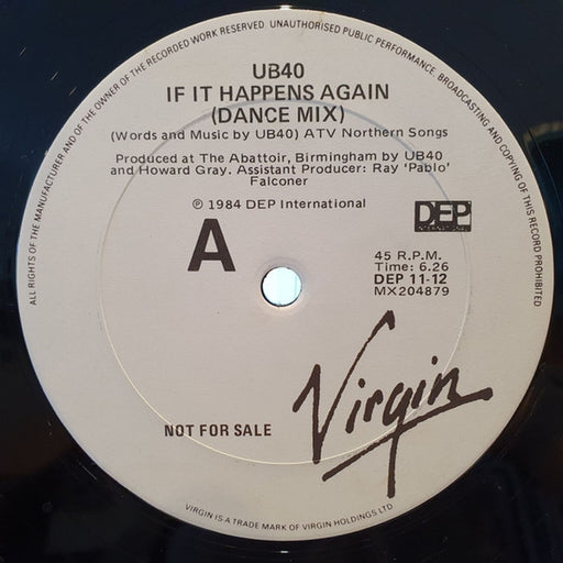 UB40 – If It Happens Again (Dance Mix) (LP, Vinyl Record Album)