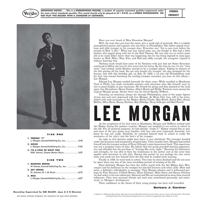 Lee Morgan – Here's Lee Morgan (OJC) LP vinyl record, image 3 of 3