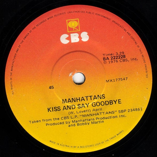 Manhattans – Kiss And Say Goodbye (LP, Vinyl Record Album)