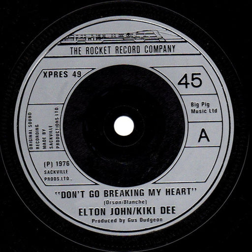 Elton John, Kiki Dee – Don't Go Breaking My Heart (LP, Vinyl Record Album)