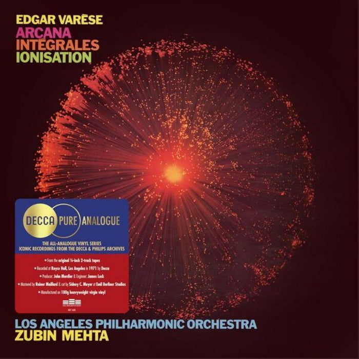 Edgard Varèse, Los Angeles Philharmonic Orchestra, Zubin Mehta – Arcana / Intégrales / Ionisation (Decca Pure Analogue,) LP vinyl record, image 1 of 3
