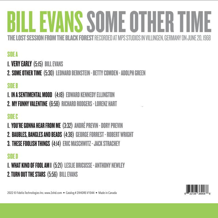 Bill Evans – Some Other Time The Lost Session From The Black Forest (2xLP, 45RPM) LP vinyl record, image 2 of 2