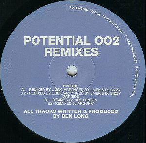 Ben Long – Potential 002 Remixes 12" vinyl record, image 1 of 2