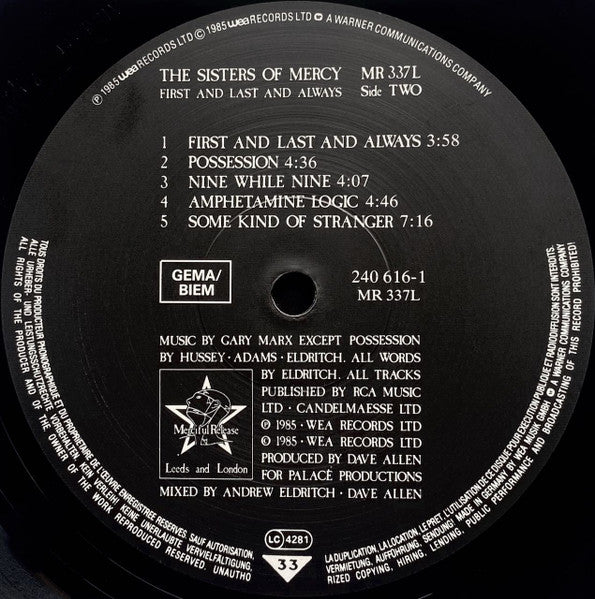 The Sisters Of Mercy – First And Last And Always LP vinyl record, image 4 of 10