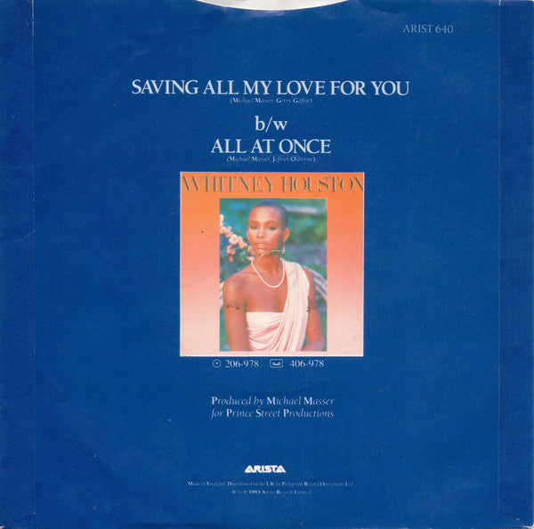 Whitney Houston – Saving All My Love For You 7" vinyl record, image 2 of 4