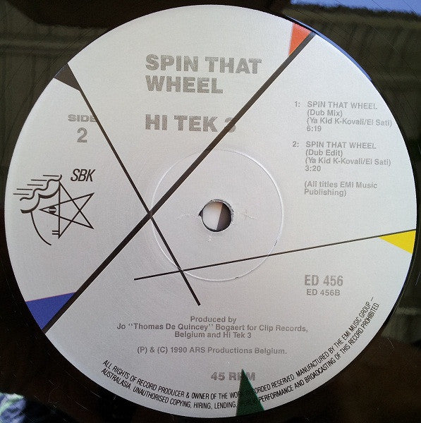 Hi Tek 3, Ya Kid K – Spin That Wheel (Turtles Get Real!) 12" vinyl record, image 4 of 4