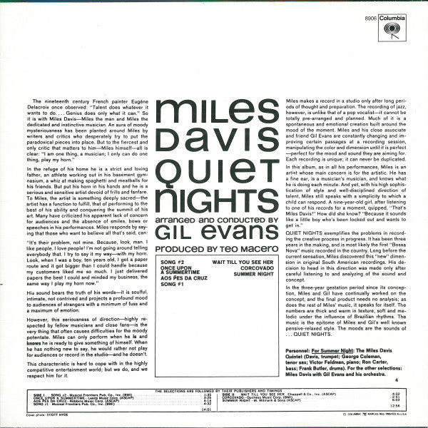 Miles Davis – Quiet Nights LP vinyl record, image 2 of 4