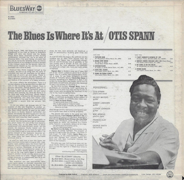 Otis Spann – The Blues Is Where It's At LP vinyl record, image 2 of 3