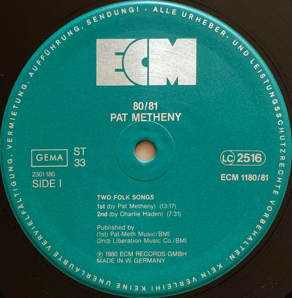 Pat Metheny, Charlie Haden, Jack DeJohnette, Dewey Redman, Michael Brecker – 80/81 (2xLP) LP vinyl record, image 5 of 10