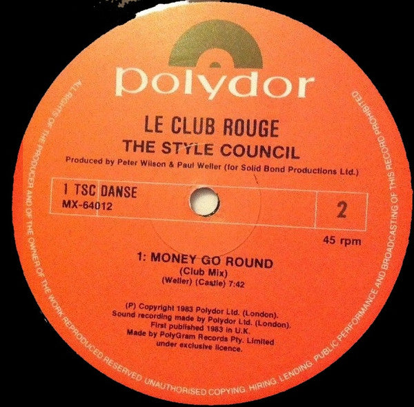 The Style Council – Le Club Rouge 12" vinyl record, image 4 of 4