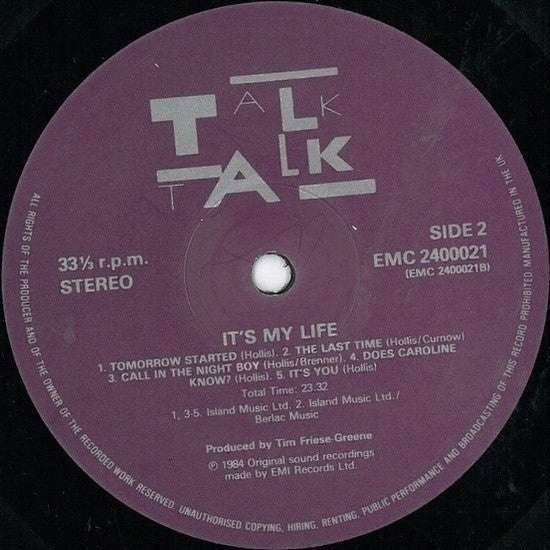 Talk Talk – It's My Life LP vinyl record, image 4 of 6