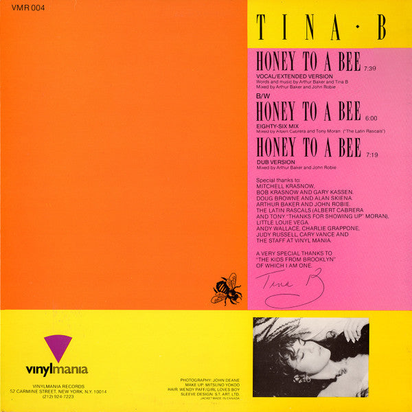 Tina B – Honey To A Bee 12" vinyl record, image 2 of 3
