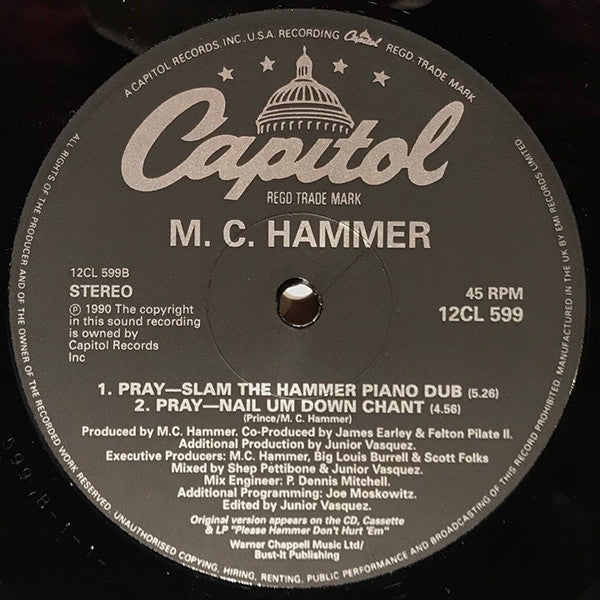 MC Hammer – Pray 12" vinyl record, image 4 of 4