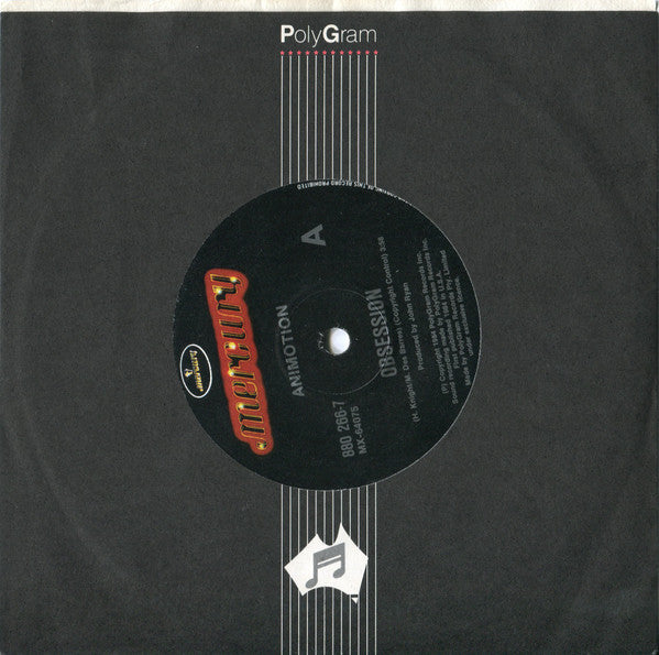 Animotion – Obsession 7" vinyl record, image 2 of 3