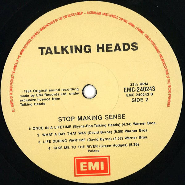 Talking Heads – Stop Making Sense LP vinyl record, image 4 of 6