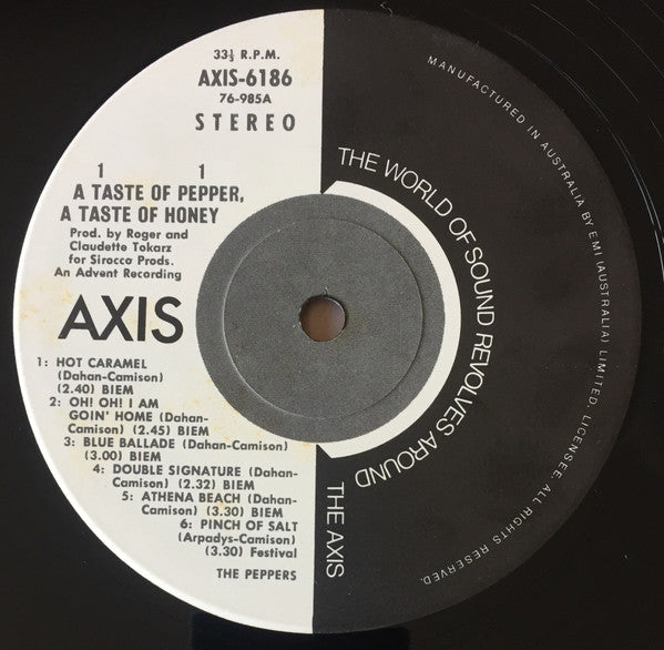 The Peppers – A Taste Of Pepper, A Taste Of Honey LP vinyl record, image 3 of 3